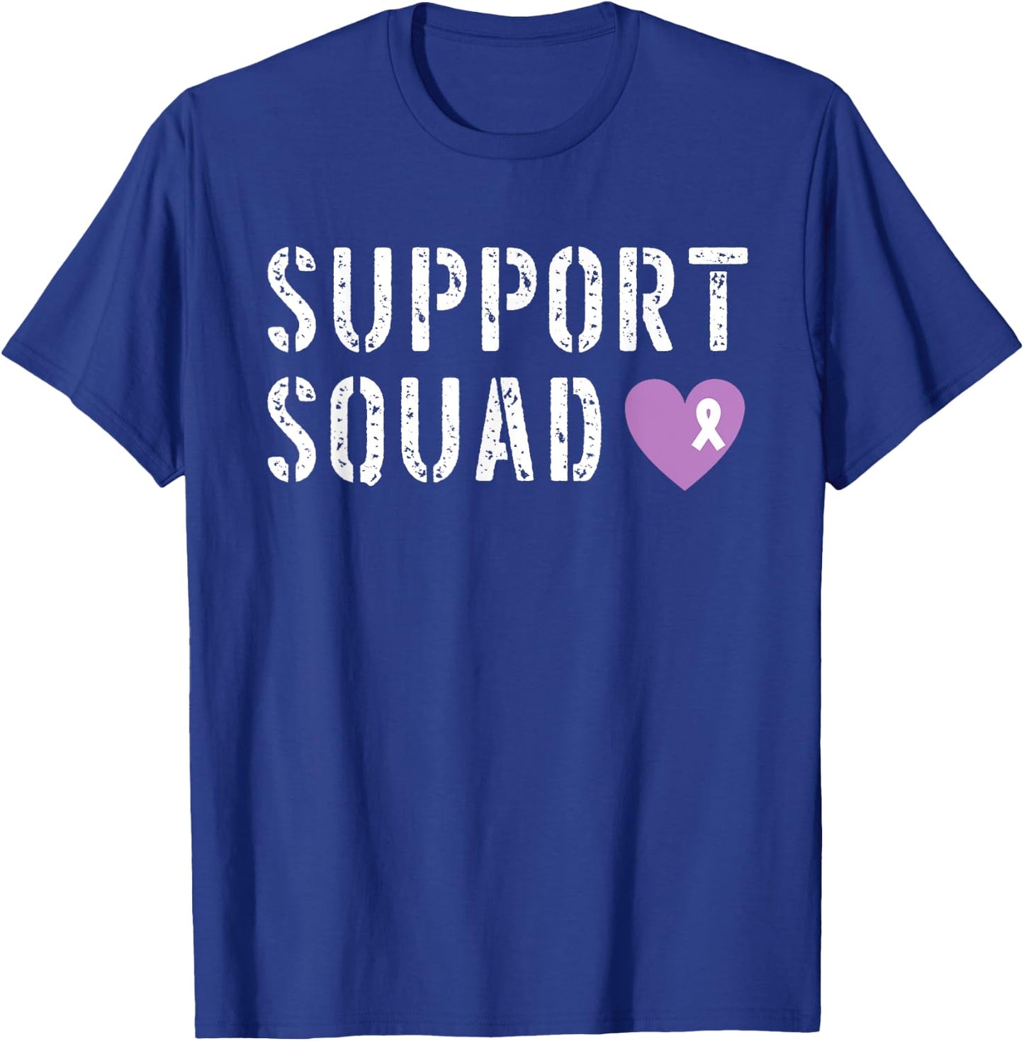Support Squad Pancreatic Cancer Awareness Purple Ribbon T-Shirt - T-Shirt | Royal