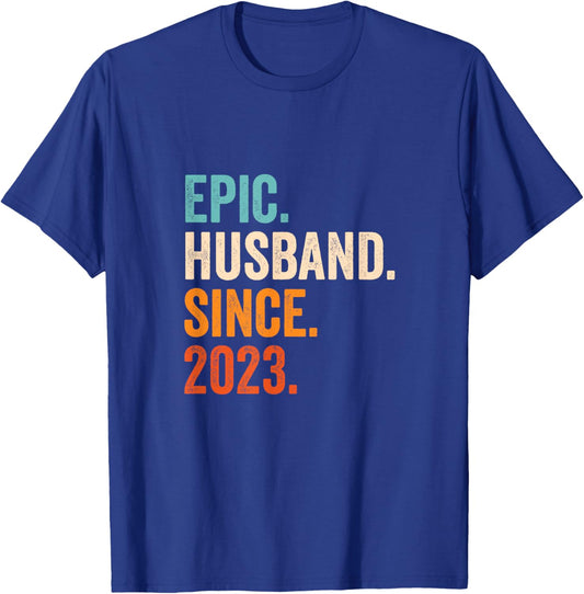 Epic Husband Since 2023 | 2nd wedding anniversary 2 years T-Shirt - T-Shirt | Royal