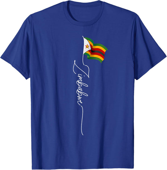 Zimbabwe, flag of Zimbabwe, Zimbabwean flag patriotic T-Shirt - T-Shirt | Royal