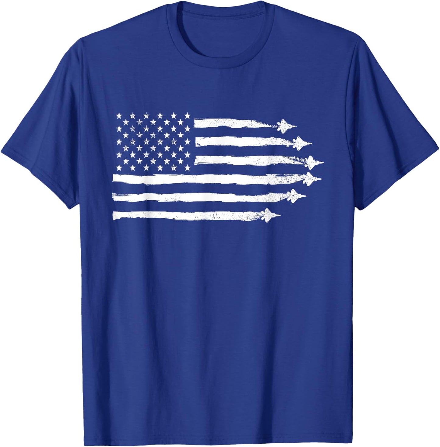 F22 Raptor Patriotic Vintage USA Flag Fighter Jets Men T-Shirt - T-Shirt | Royal