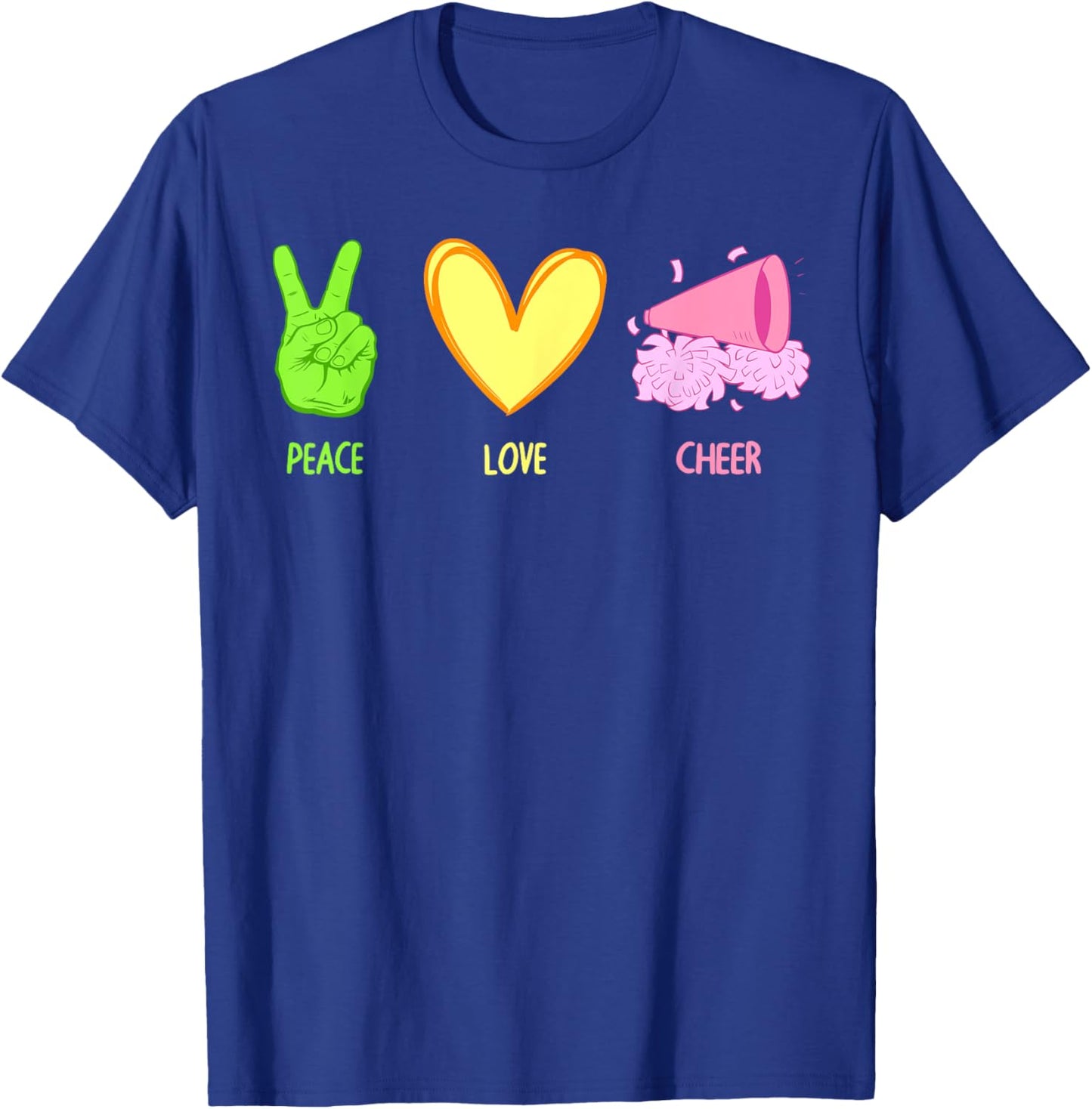 Cute Cheerleader Design Girls Cheerleading Cheer T-Shirt - T-Shirt | Royal