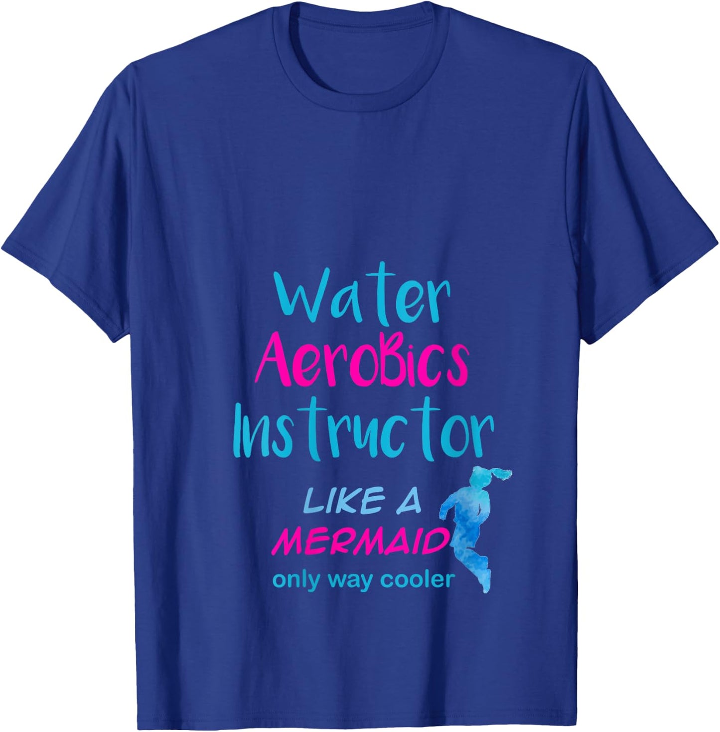 Aqua Water Aerobics Instructor Like A Mermaid V-Neck T-Shirt - T-Shirt | Royal