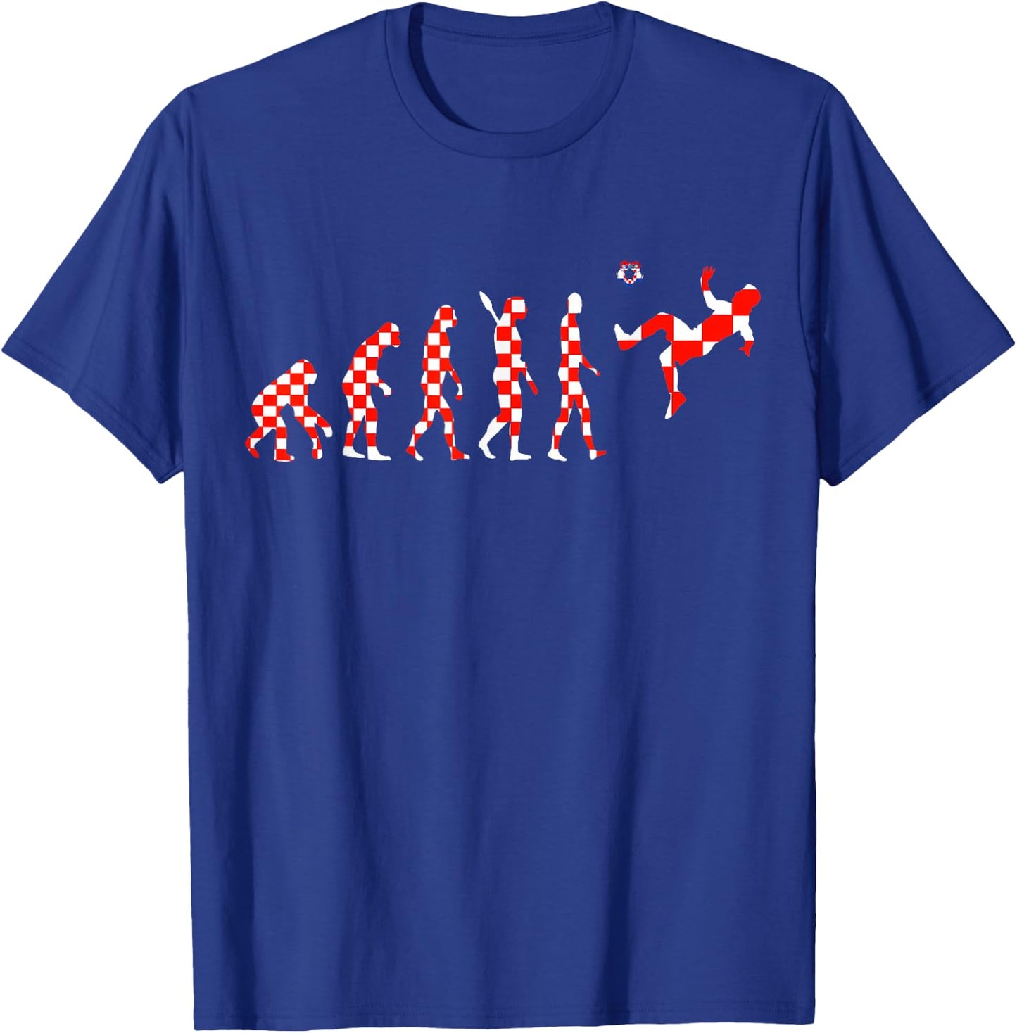 Croatia Hrvatska Soccer Team Evolution Croatian Soccer T-Shirt - T-Shirt | Royal