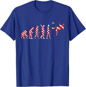 Croatia Hrvatska Soccer Team Evolution Croatian Soccer T-Shirt - T-Shirt | Royal