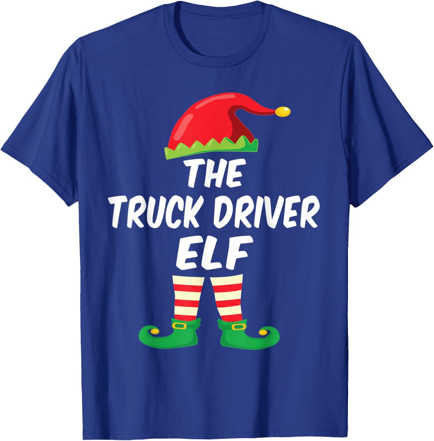 The Truck Driver Elf Family Matching Funny Christmas Costume T-Shirt - T-Shirt | Royal