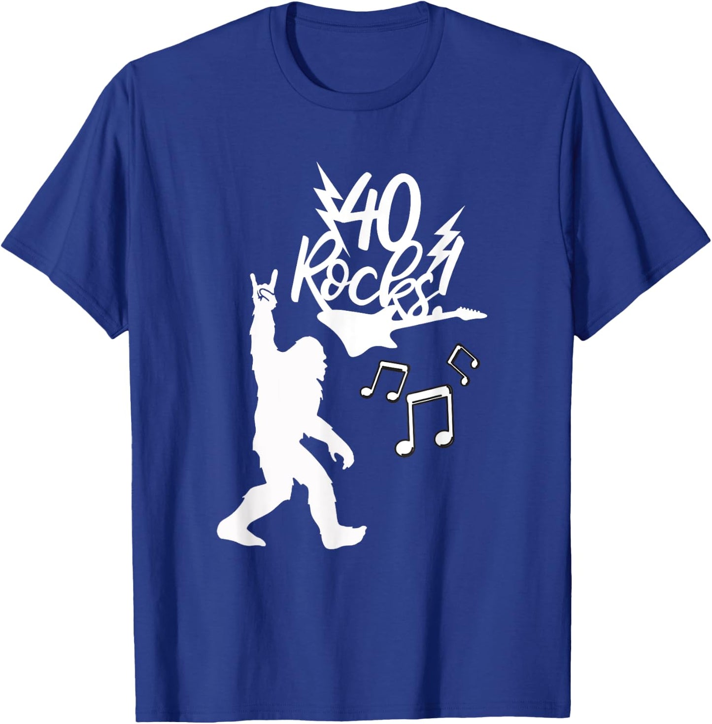 Rockin' Bigfoot 40th Birthday 40 Rock Hand Rock Music Fans T-Shirt - T-Shirt | Royal