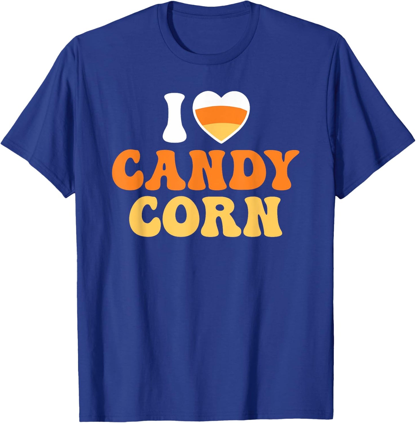 I Love Candy Corn Heart Funny Halloween T-Shirt - T-Shirt | Royal