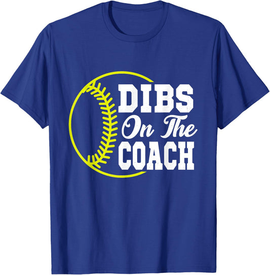 Dibs On The Coach Softball Vintage Coach Wife T-Shirt - T-Shirt | Royal