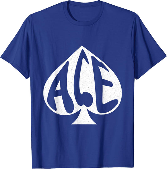 Vintage Ace of Spades Texas Hold'em Playing Card T-Shirt - T-Shirt | Royal