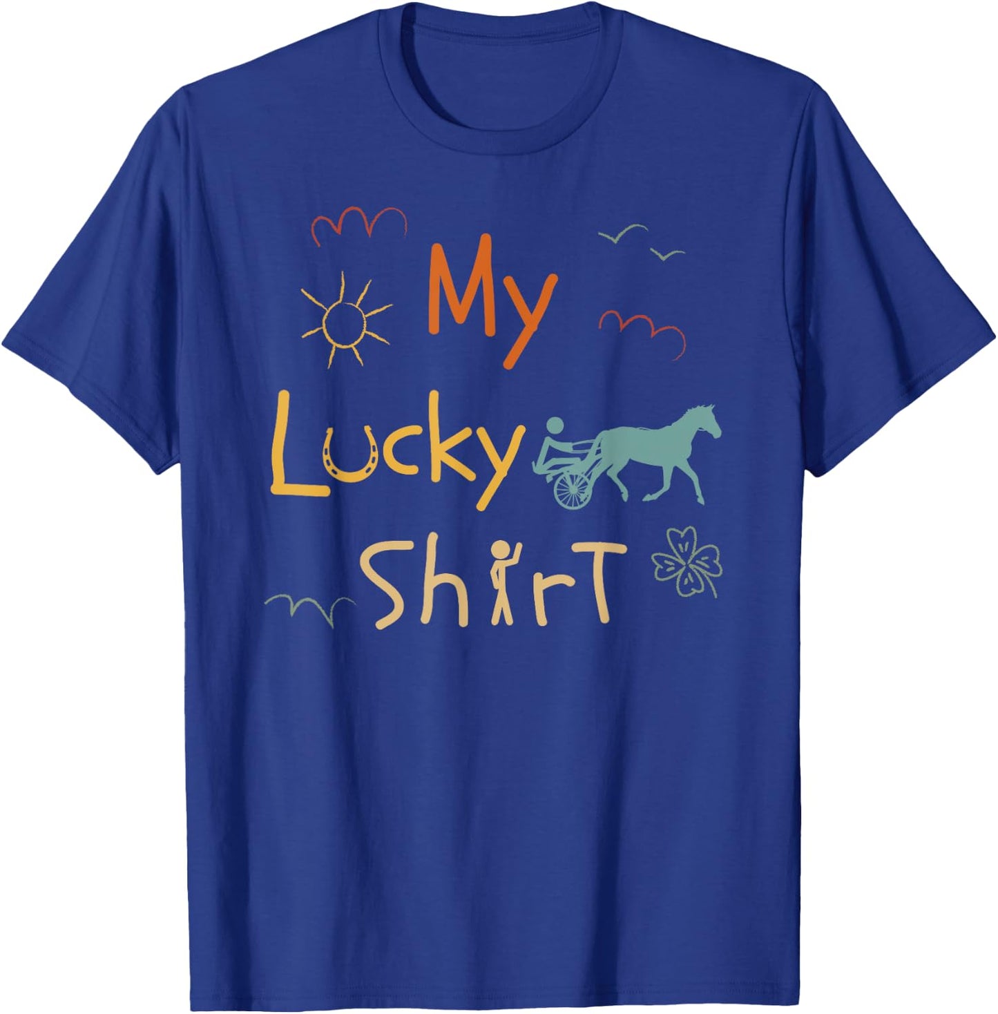 Harness-Racing Trotting-horse Funny Vintage Trotting-race T-Shirt - T-Shirt | Royal