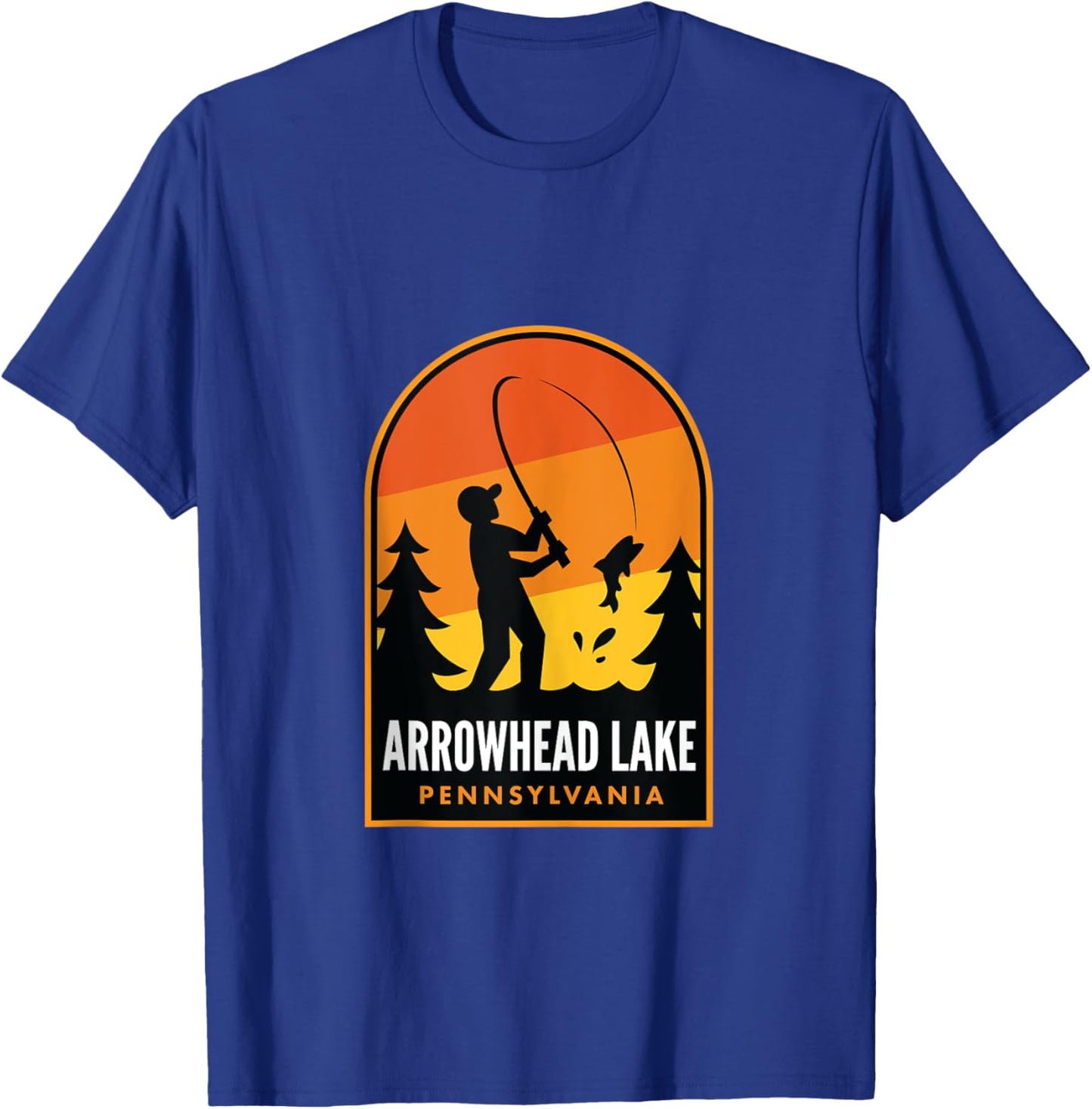 Arrowhead Lake Pennsylvania Fishing T-Shirt - T-Shirt | Royal