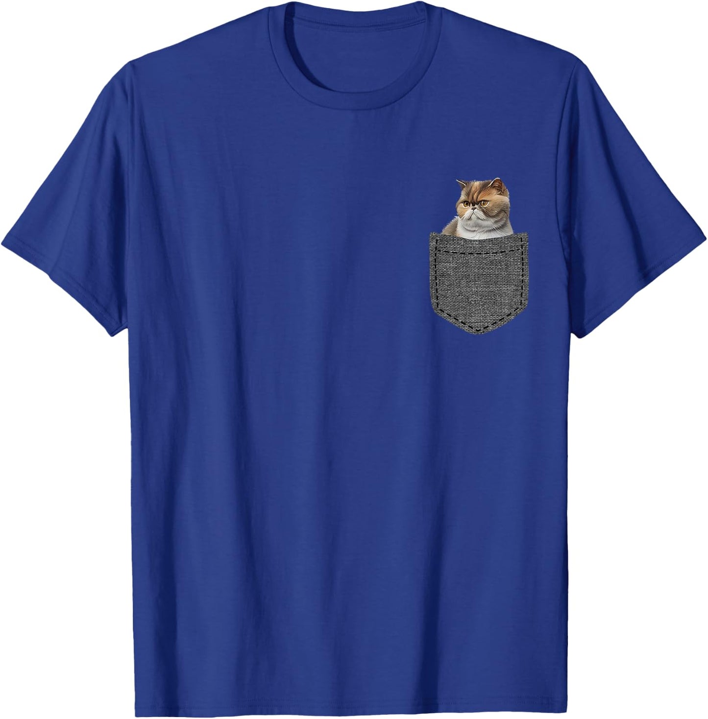 Persian Cat in Pocket T-Shirt - T-Shirt | Royal