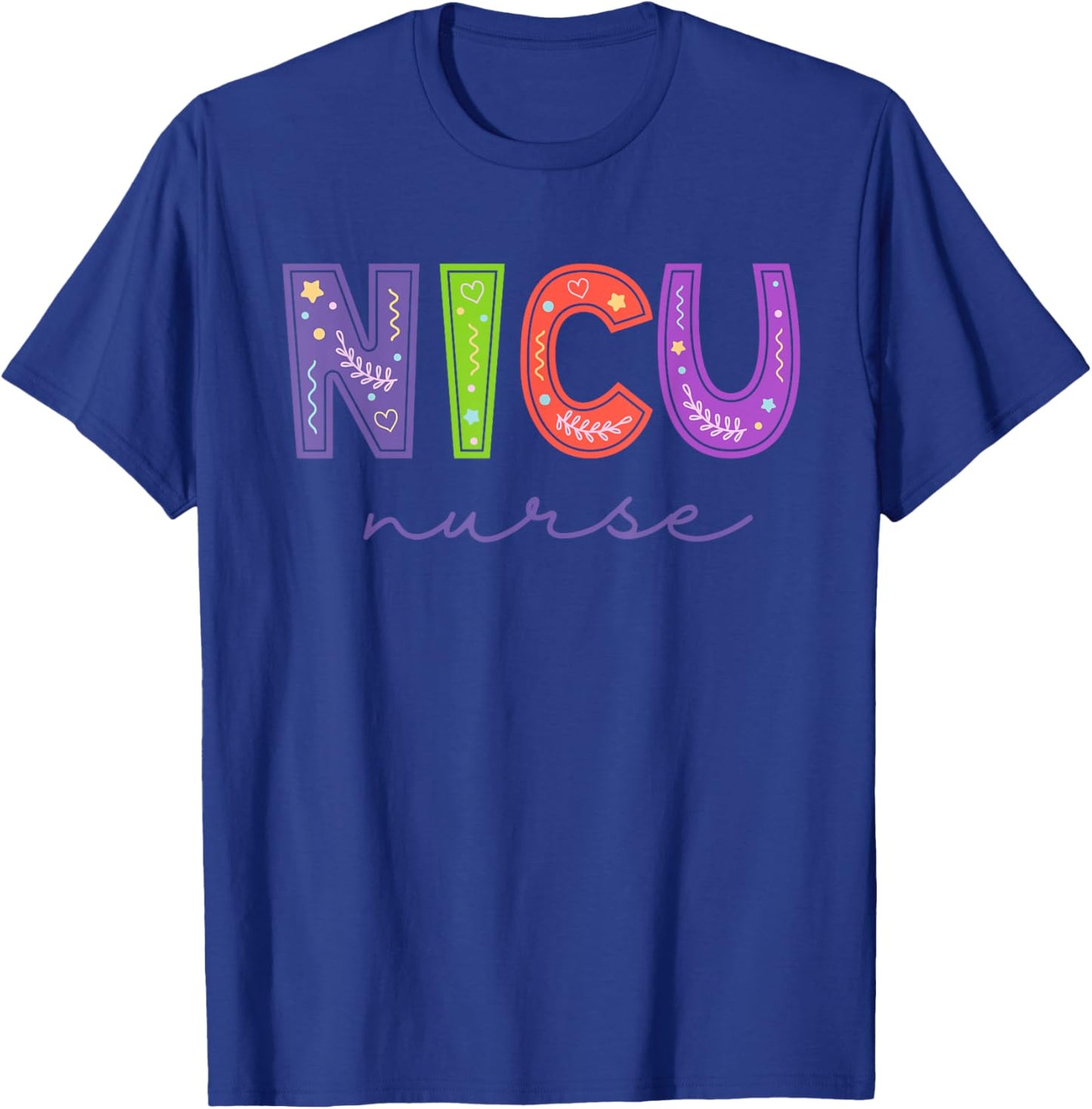 Groovy NICU Nurse ICU Neonatal Team Tiny Humans For T-Shirt - T-Shirt | Royal