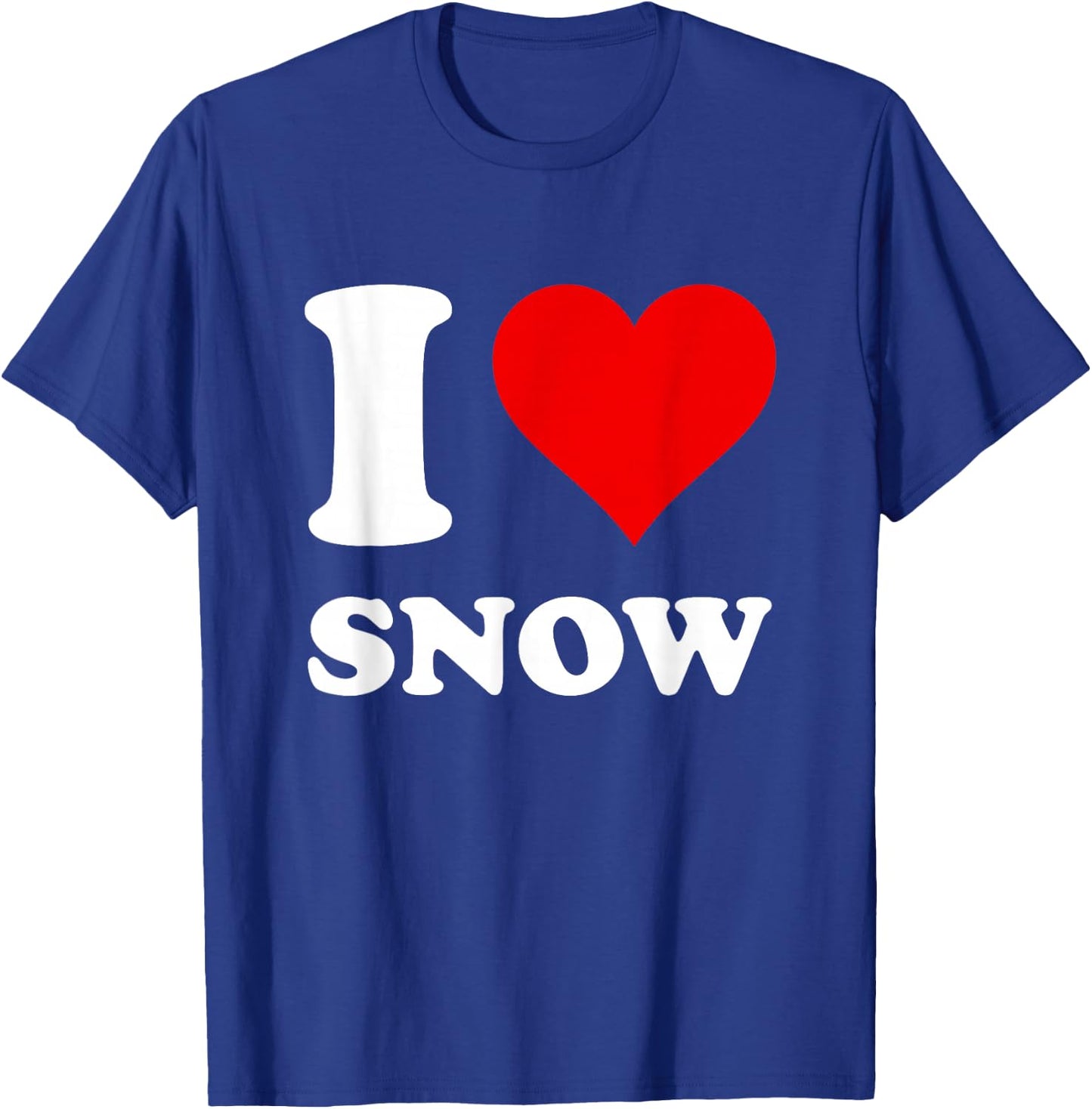 Red Heart I Love Snow T-Shirt - T-Shirt | Royal