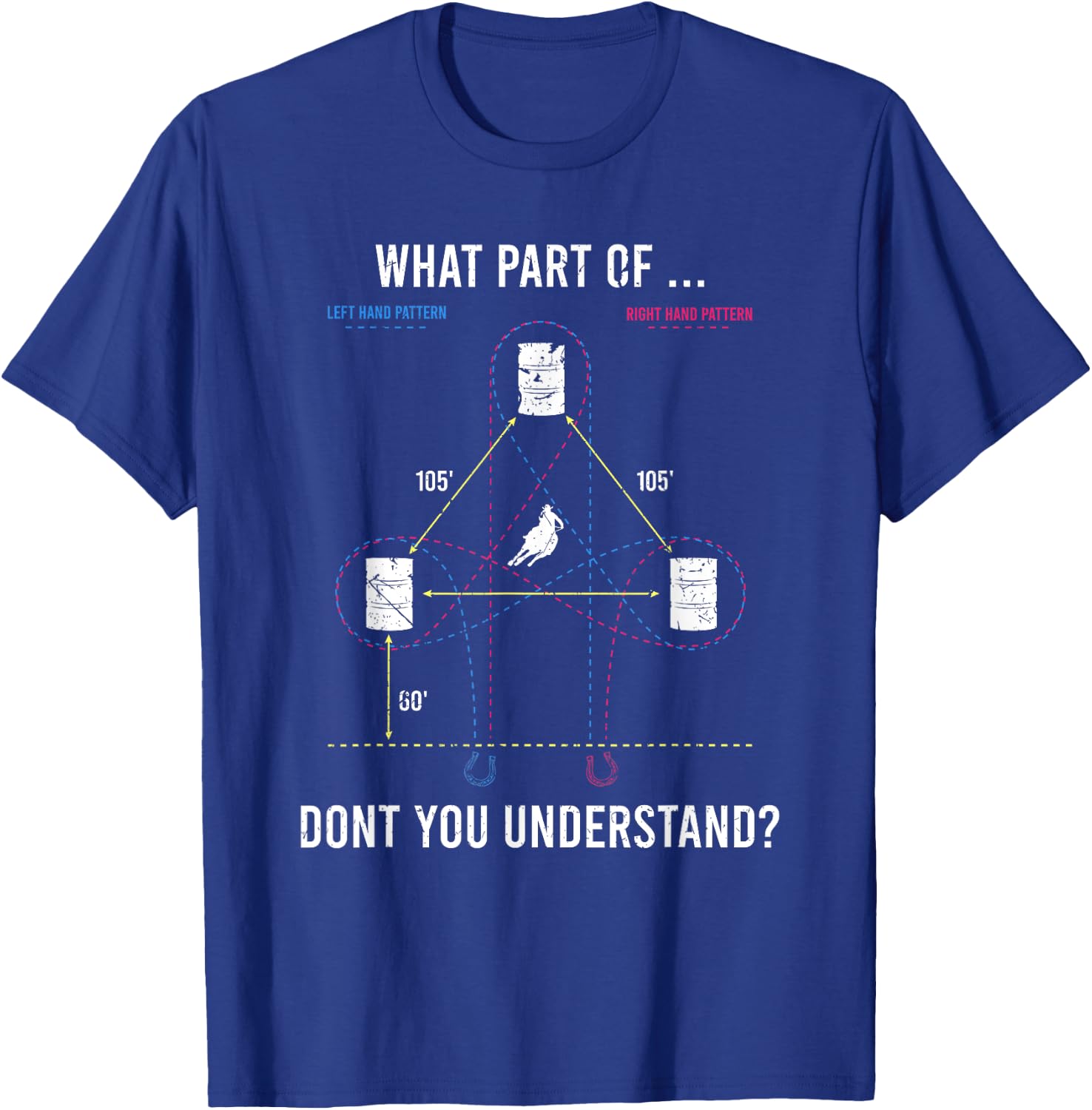 What Part Of Barrel Racing Dont You Understand Rodeo Cowgirl T-Shirt - T-Shirt | Royal