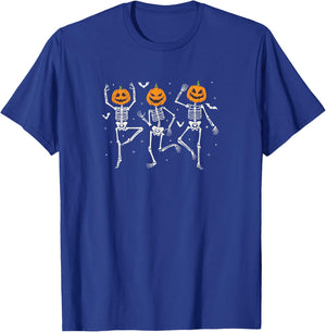 Halloween Dancing Skeletons pumpkin T-Shirt - T-Shirt | Royal
