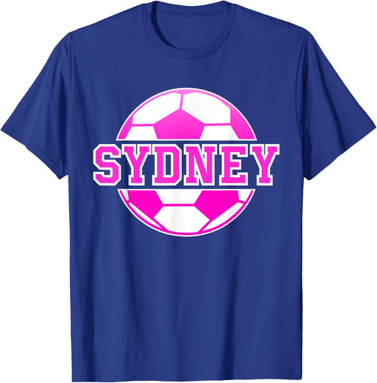 Sydney Name Girls Soccer Play Football Sports Fan Balls T-Shirt - T-Shirt | Royal