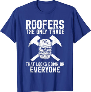 Roofer Funny Retro Roofing Roof Equipment Job Repair T-Shirt - T-Shirt | Royal