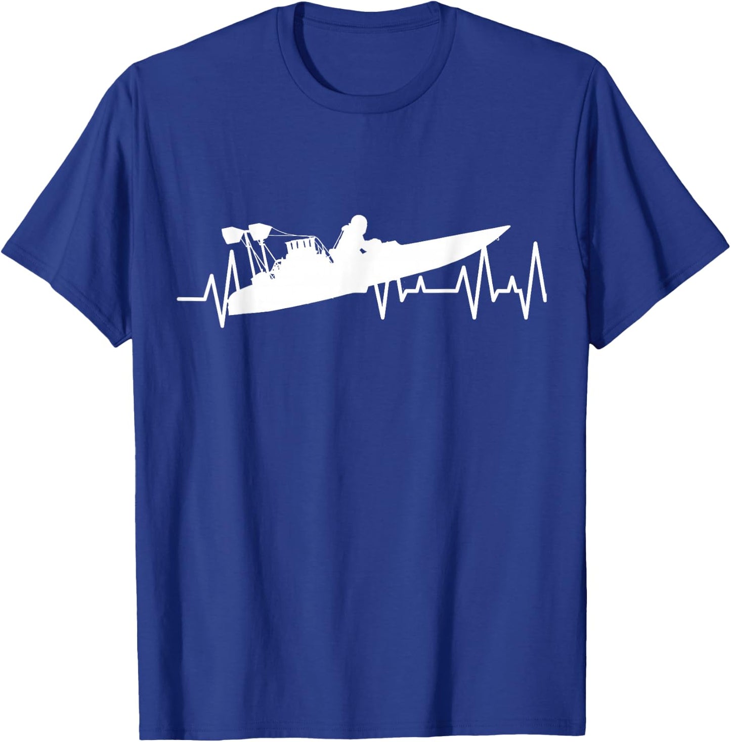 Drag Boat Racing Heartbeat ECG Drag Boat Racer T-Shirt - T-Shirt | Royal