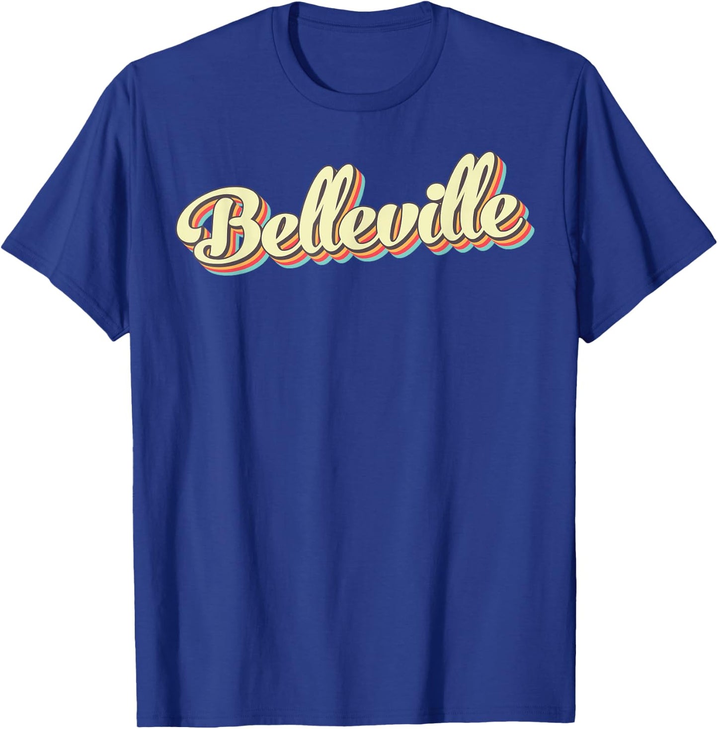 Belleville Retro Art Baseball Font Vintage T-Shirt - T-Shirt | Royal