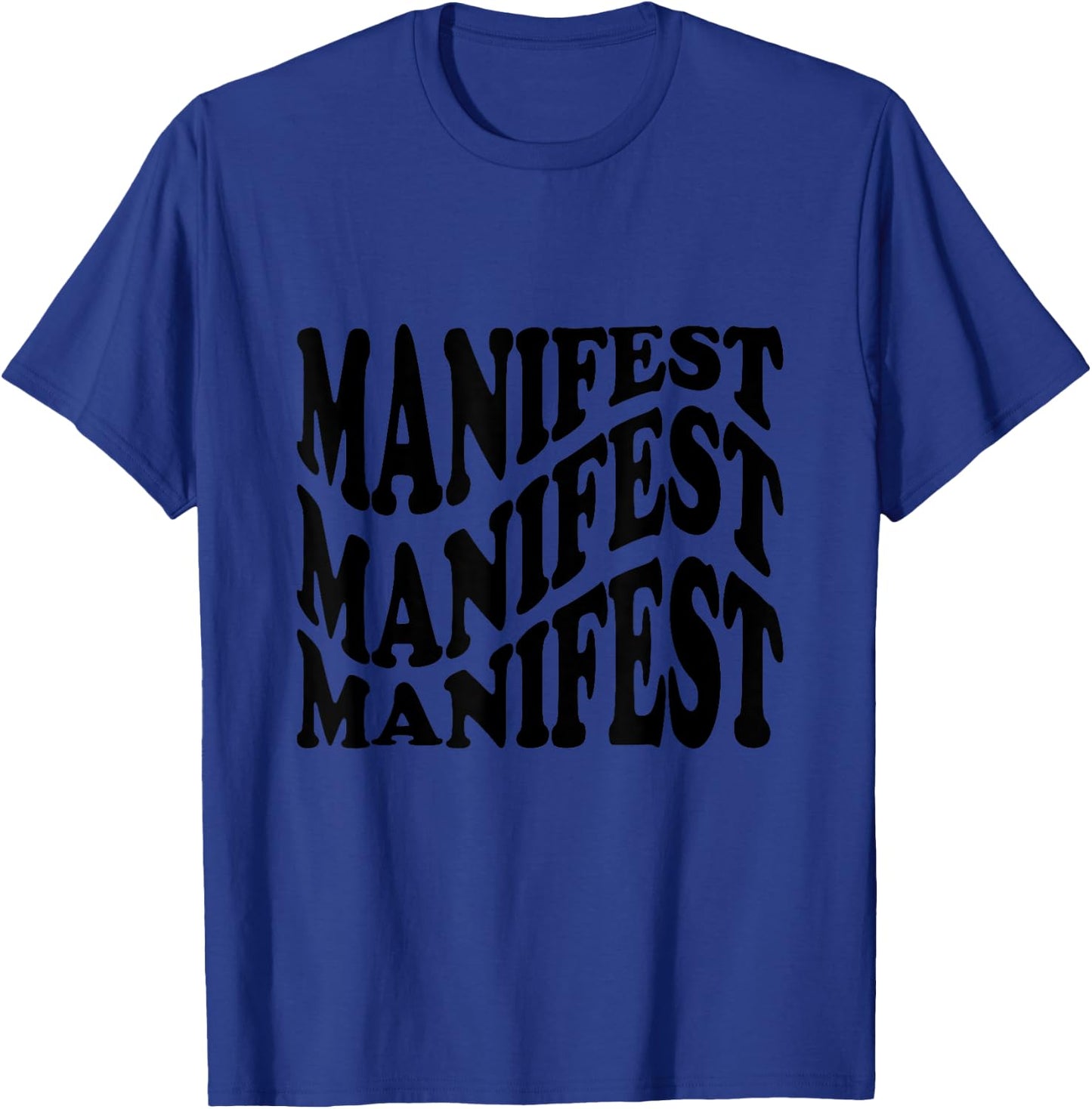 Retro Groovy Manifest Attract Success Mindfulness Meditation T-Shirt - T-Shirt | Royal
