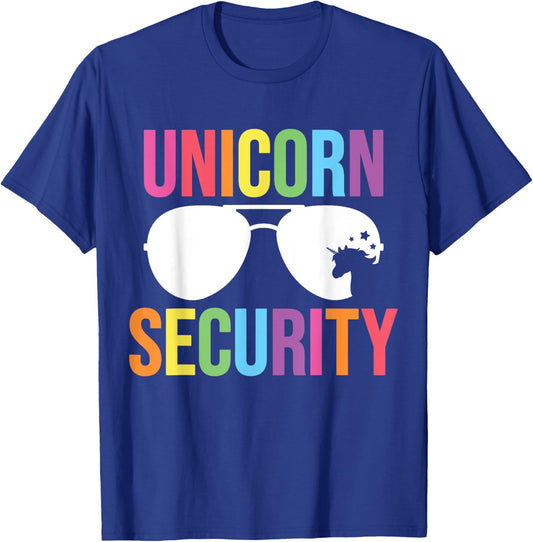 Unicorn Security Birthday Family Halloween Costume Dad Mom T-Shirt - T-Shirt | Royal