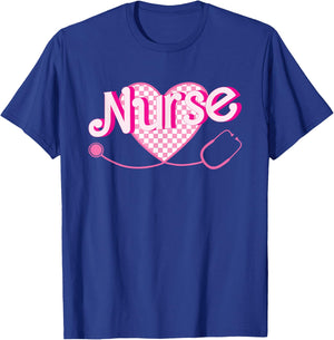 Nurse School Nursing Groovy Nurse Retro Pink Nurse T-Shirt - T-Shirt | Royal