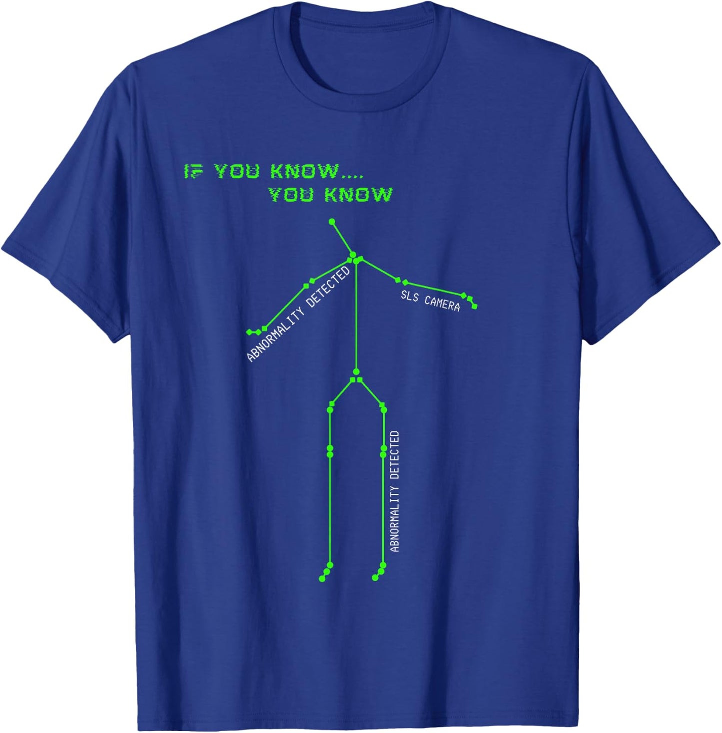 Ghost Hunting SLS Camera Stick Man Novelty Spooky T-Shirt - T-Shirt | Royal