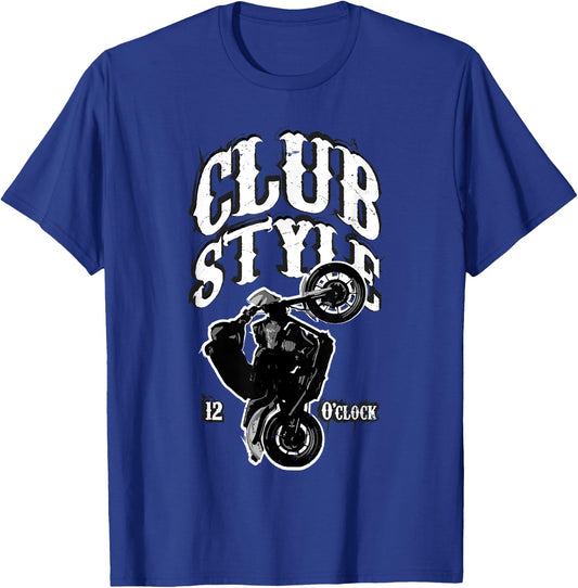 Wheelie Motorcycle Rider Stunt Rider Clubstyle Motorcycle T-Shirt - T-Shirt | Royal