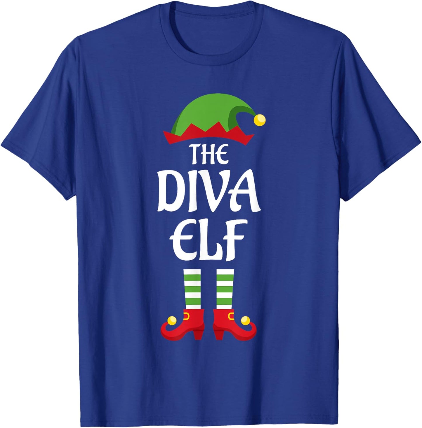 Diva Elf Family Matching Group Christmas Mom T-Shirt - T-Shirt | Royal