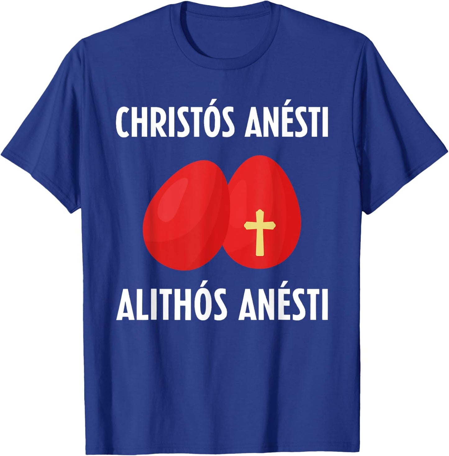 Greek Easter Tsougrisma Red Egg Tapping Game T-Shirt - T-Shirt | Royal