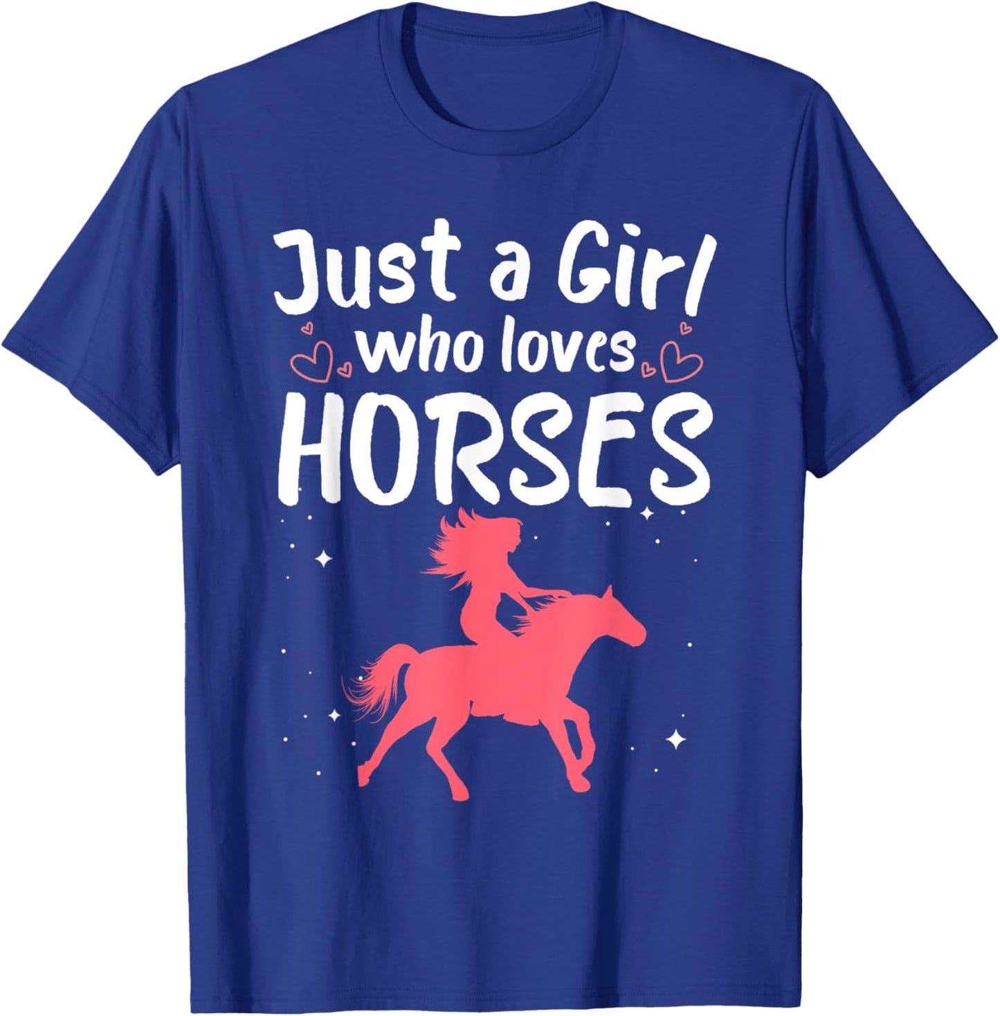 Cute Horse Design Girls Horse Riding Equestrian T-Shirt - T-Shirt | Royal