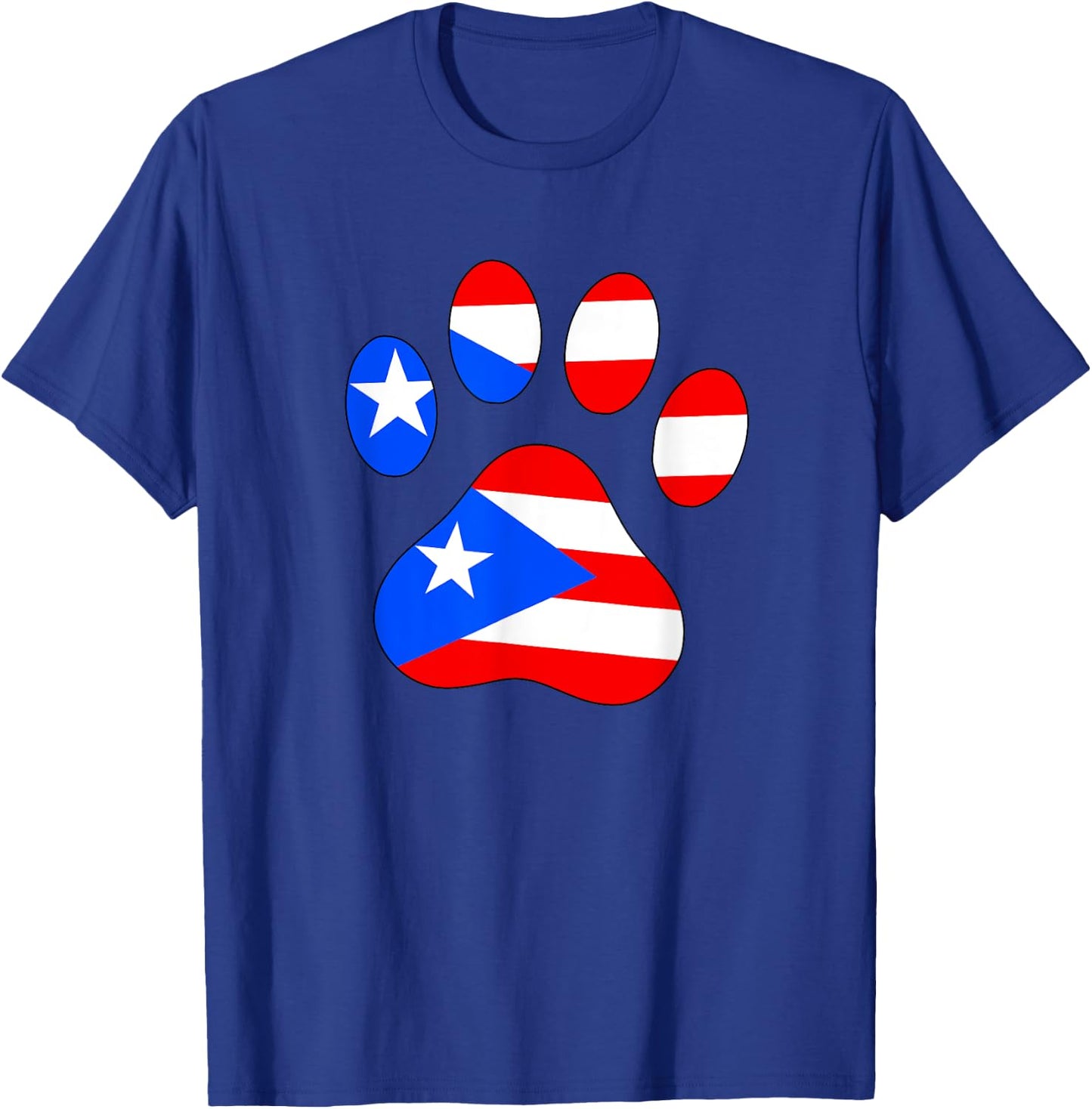 Funny Dog Paw Puerto Rico PR Flag Puerto Rican Boricua Puppy T-Shirt - T-Shirt | Royal