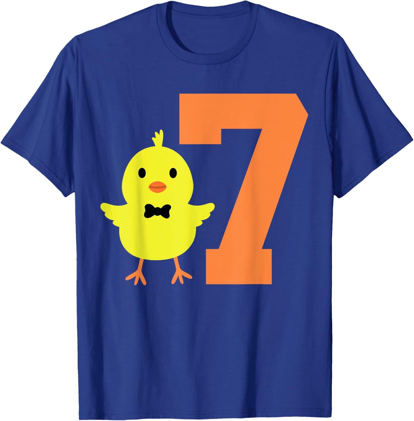 Kids 7th Birthday Chicken Themed Cute 7 Year Old Boys Chick T-Shirt - T-Shirt | Royal