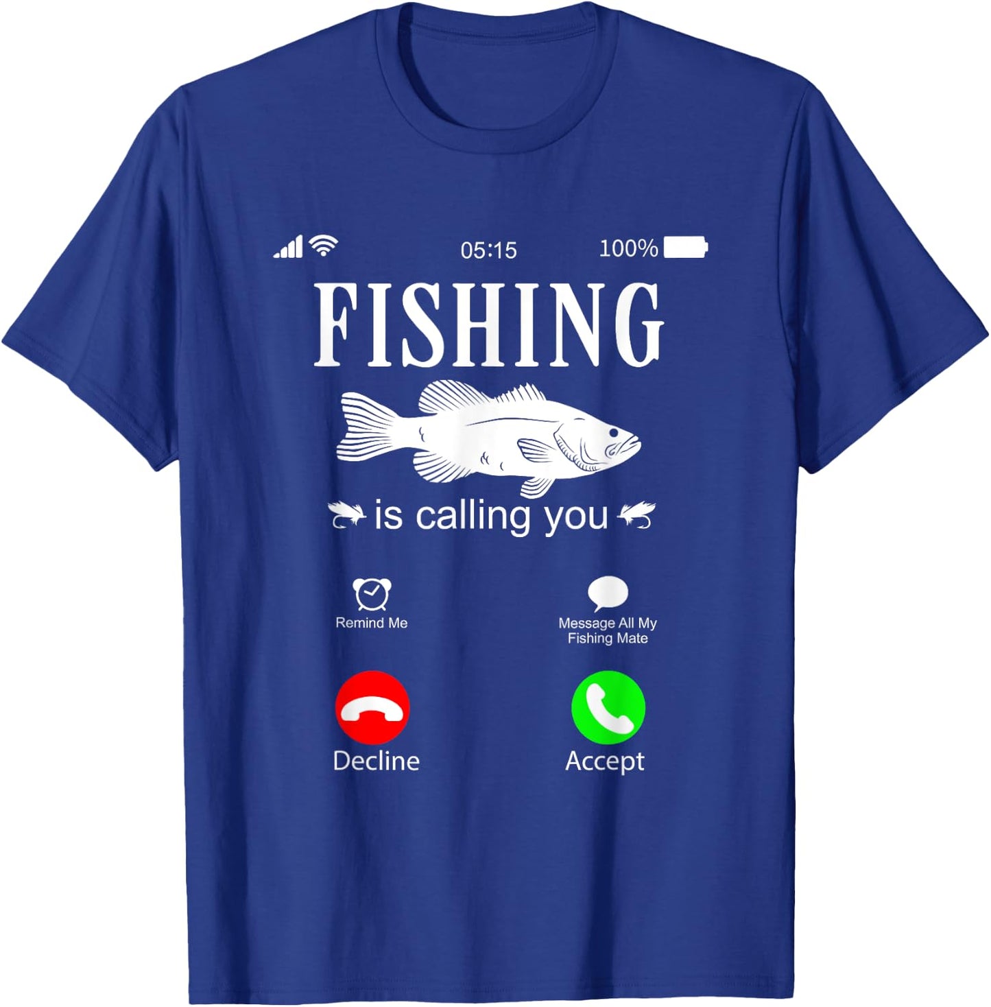 Fishing is calling you - Funny Fishing Fisherman Humor T-Shirt - T-Shirt | Royal