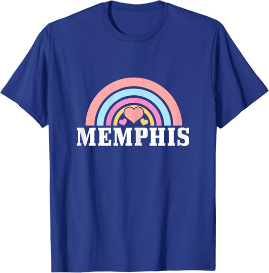 Memphis Tennessee Cute Rainbow Vintage Girls T-Shirt - T-Shirt | Royal