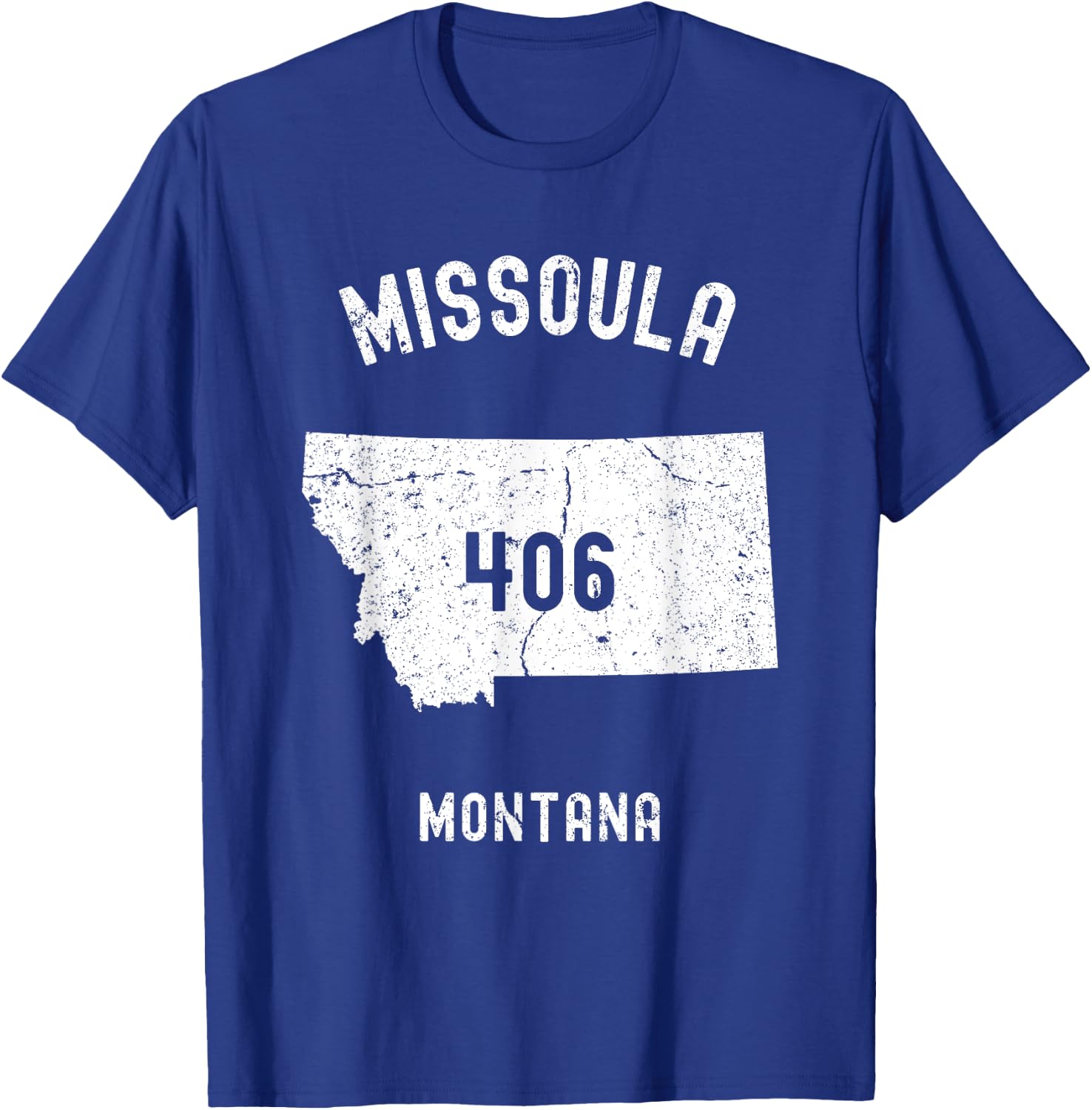 Missoula Montana MT 406 Vintage Athletic Style T-Shirt - T-Shirt | Royal