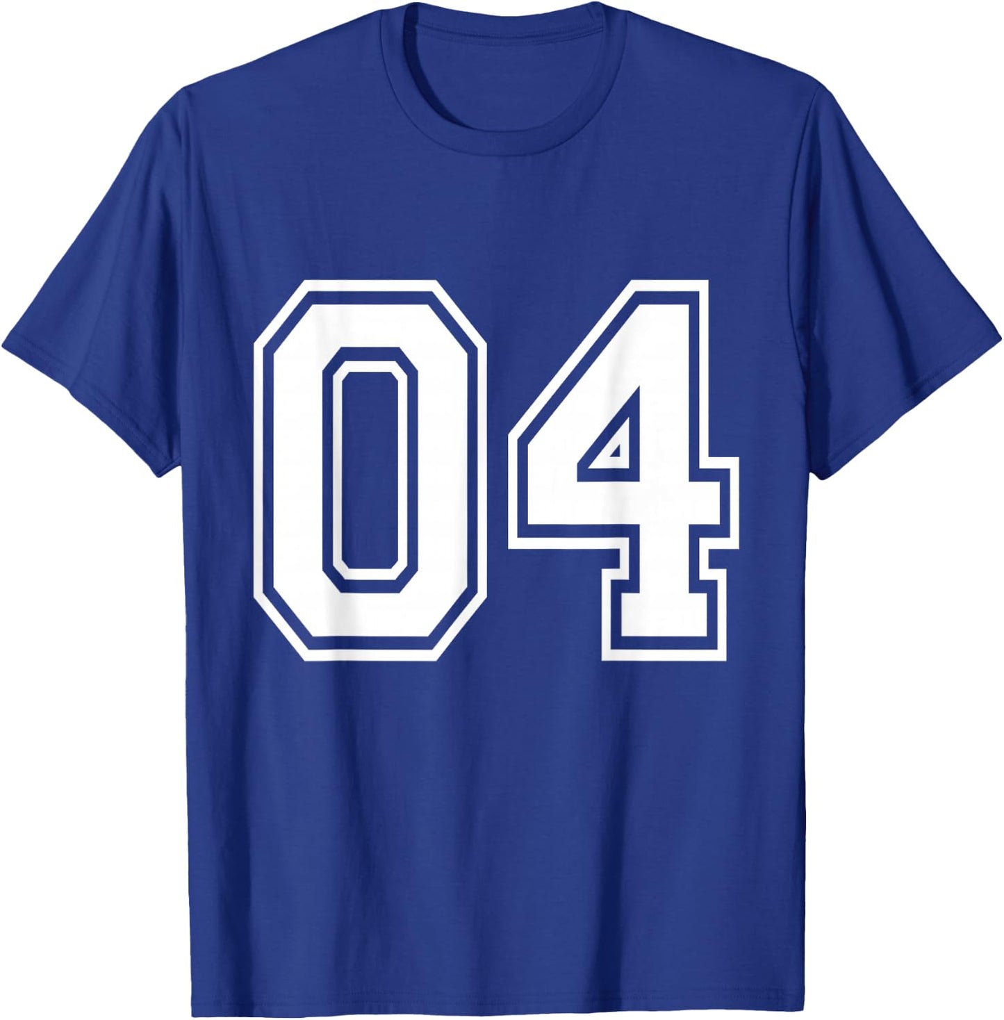 Number 04 Varsity Sports Team Jersey 4th Birthday 4 Years T-Shirt - T-Shirt | Royal