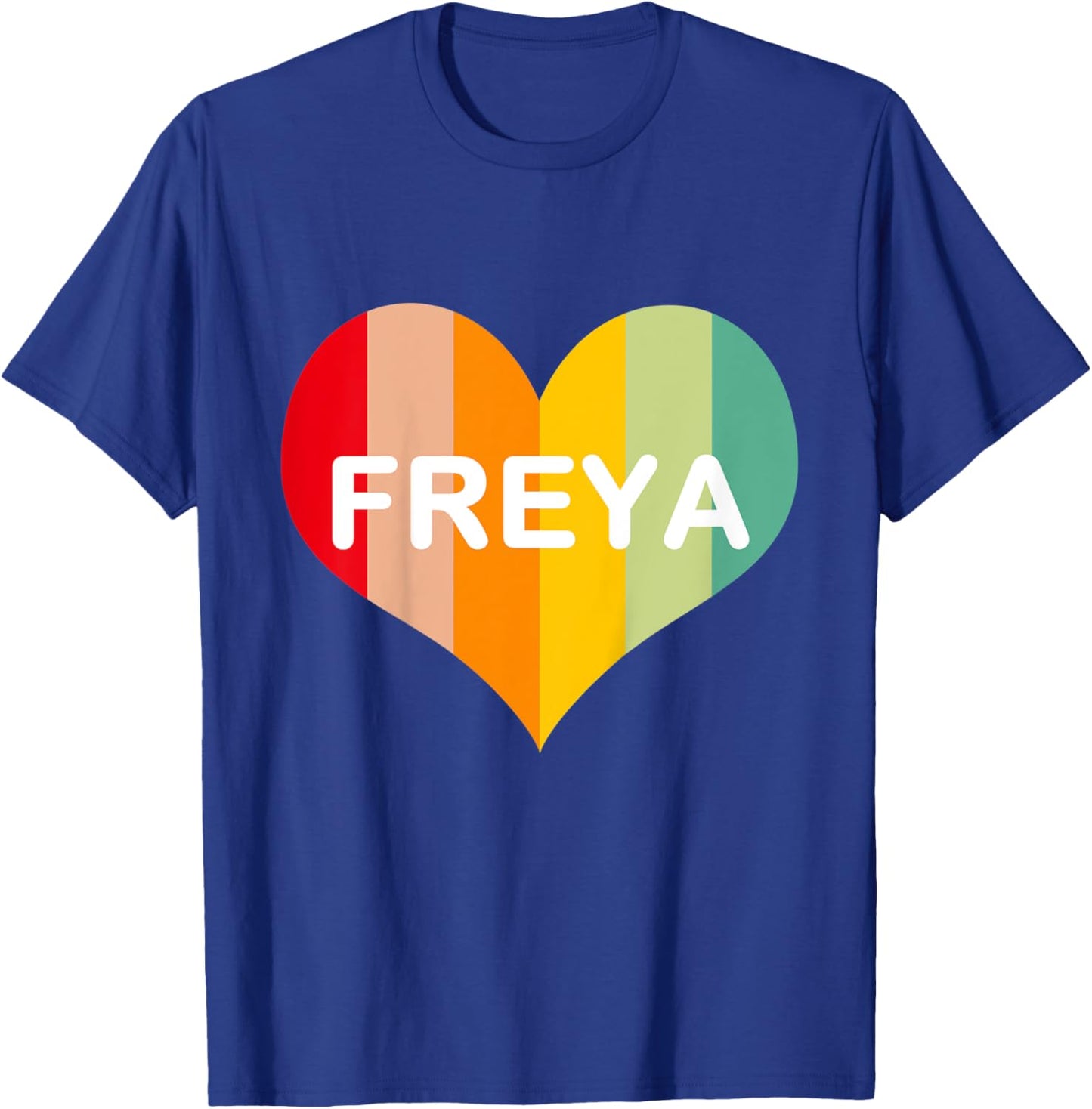 Kids Girls Freya Name Heart | Retro Vintage T-Shirt - T-Shirt | Royal