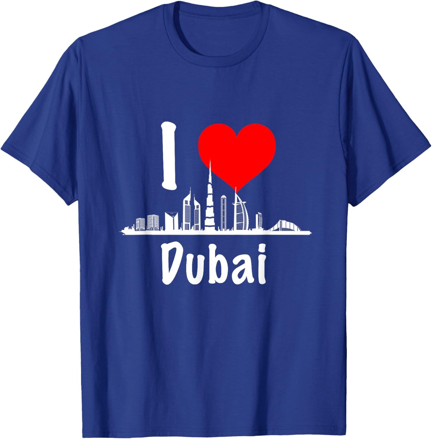 I Love Dubai UAE United Arab Emirates Skyscrapers Heart T-Shirt - T-Shirt | Royal
