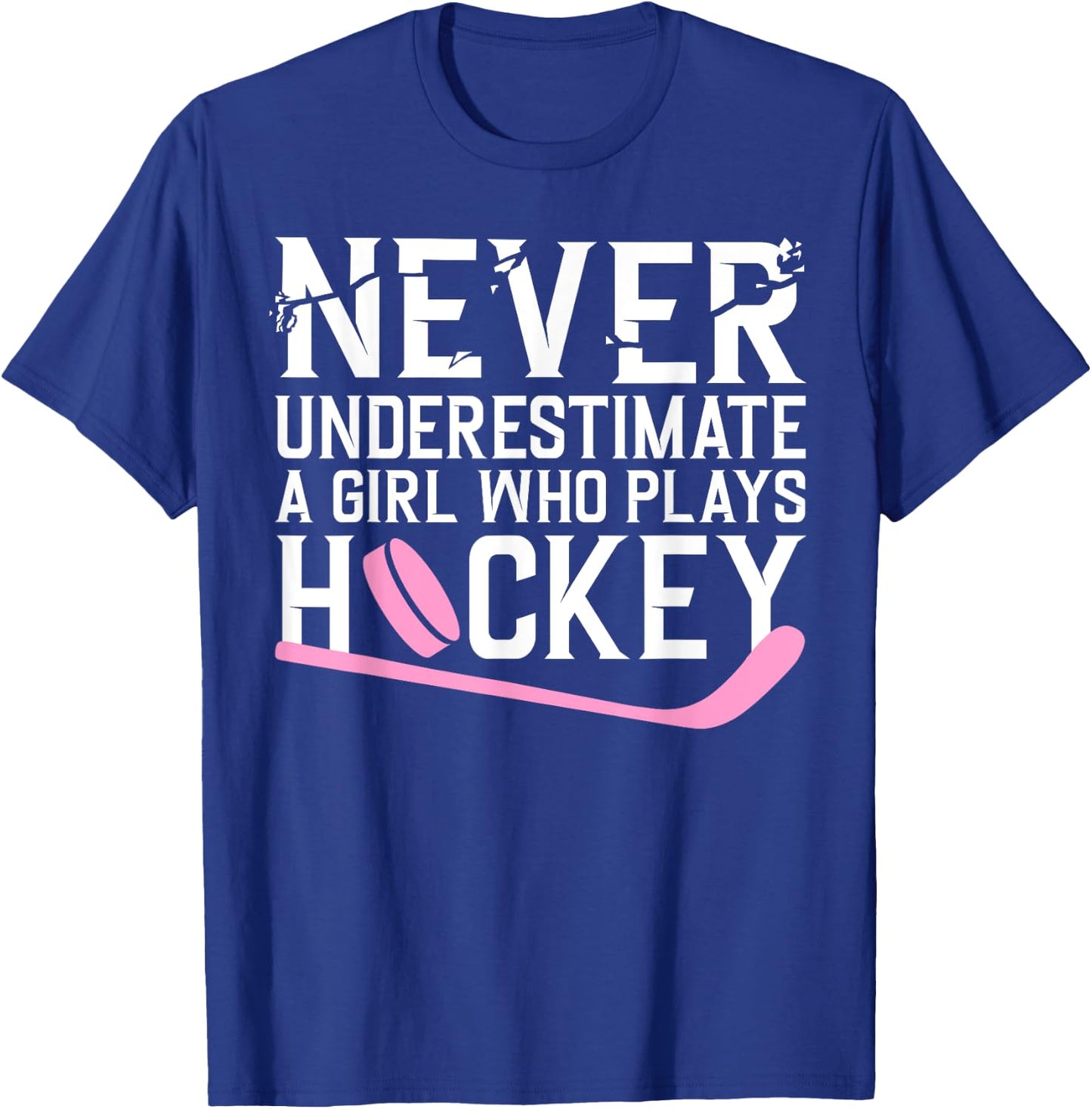 Funny Hockey Girls Ice Hockey Player Hockey Lovers T-Shirt - T-Shirt | Royal