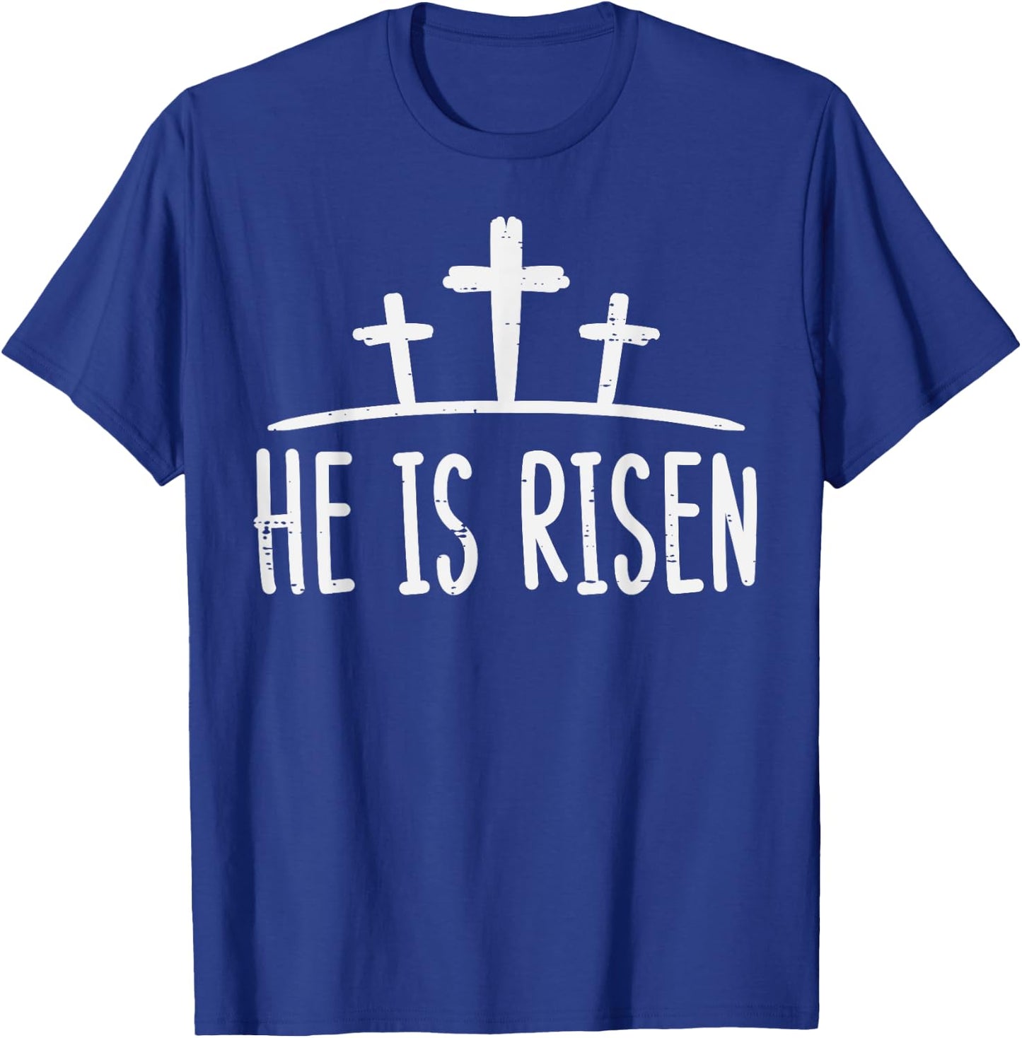 Easter He Is Risen Cross Religious Christian Men Women Kids T-Shirt - T-Shirt | Royal