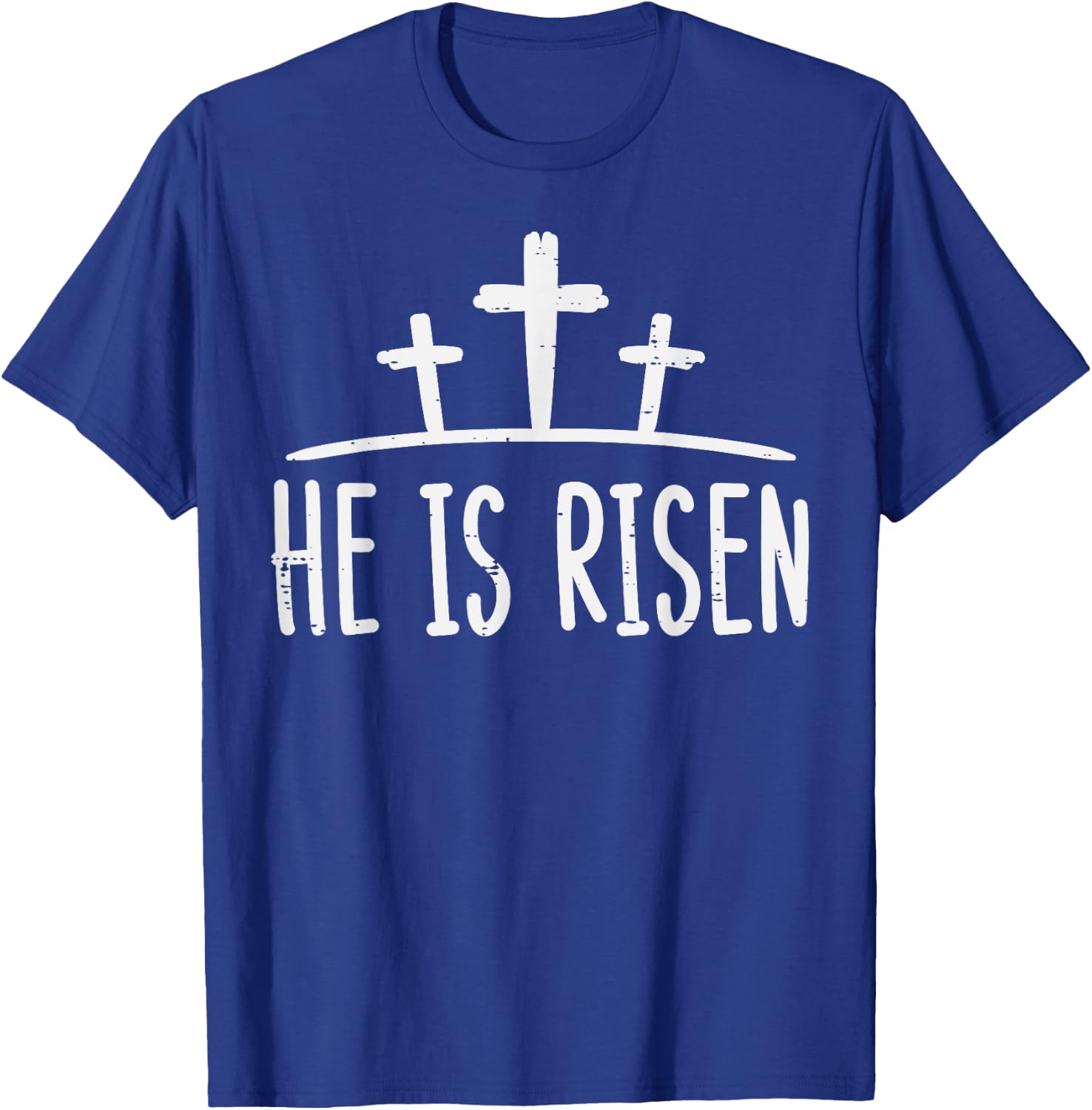 Easter He Is Risen Cross Religious Christian Men Women Kids T-Shirt - T-Shirt | Royal