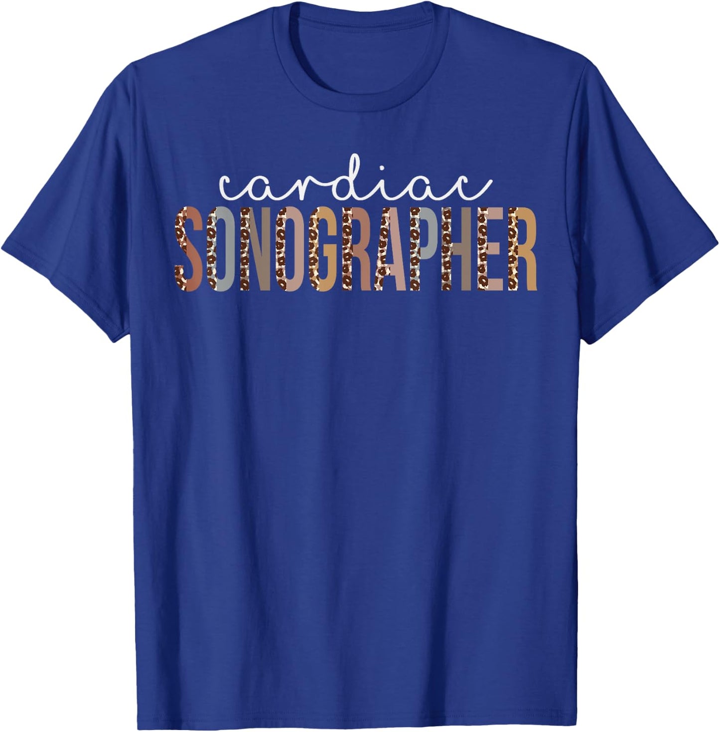 Leopard Cardiac Sonographer Appreciation healthcare workers T-Shirt - T-Shirt | Royal