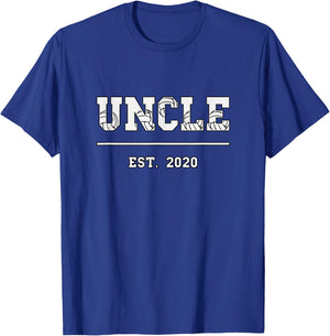 Uncle Est. 2020 Funny Sports Year Established Uncle Retro T-Shirt - T-Shirt | Royal