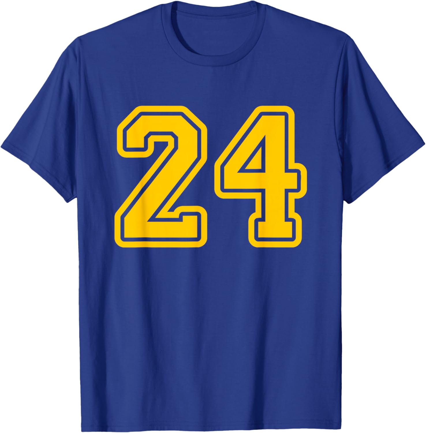 Number #24 Yellow Sport Varsity Number 24 T-Shirt - T-Shirt | Royal
