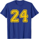 Number #24 Yellow Sport Varsity Number 24 T-Shirt - T-Shirt | Royal