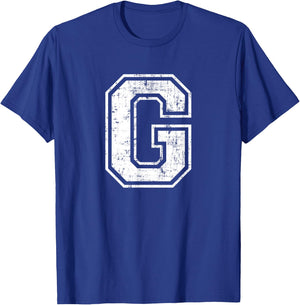 Letter G Uppercase Alphabet Initial School College Varsity T-Shirt - T-Shirt | Royal