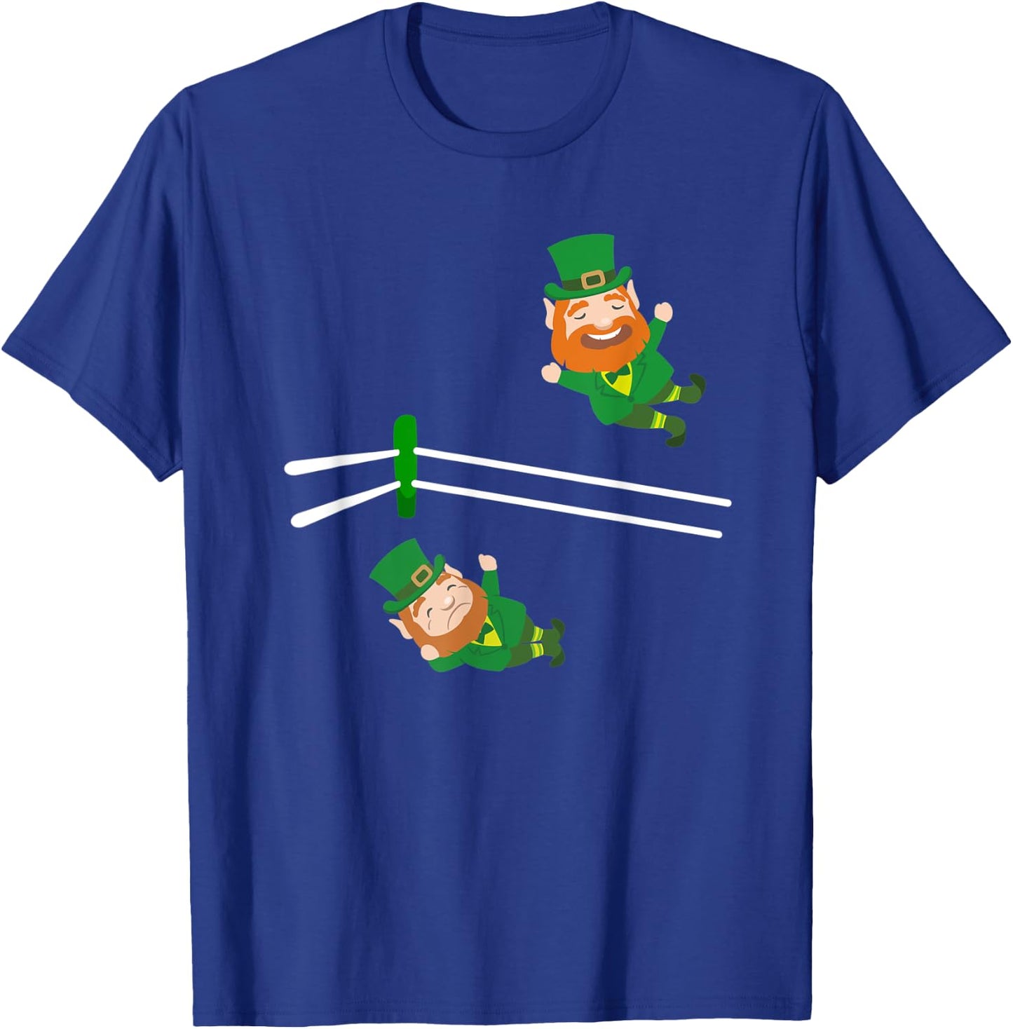 Funny Leprechaun Wrestling St Patricks Day T-Shirt - T-Shirt | Royal