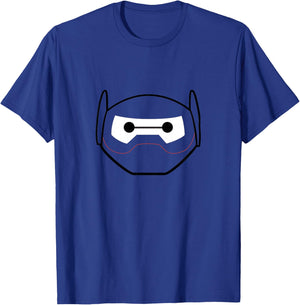 Kids Disney Big Hero 6 Baymax Big Face Armor Helmet Logo Youth T-Shirt - T-Shirt | Royal
